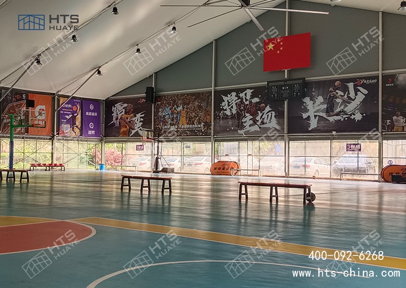 在湖南地區(qū)做的快速裝配式籃球場案例，保證看完讓您心動