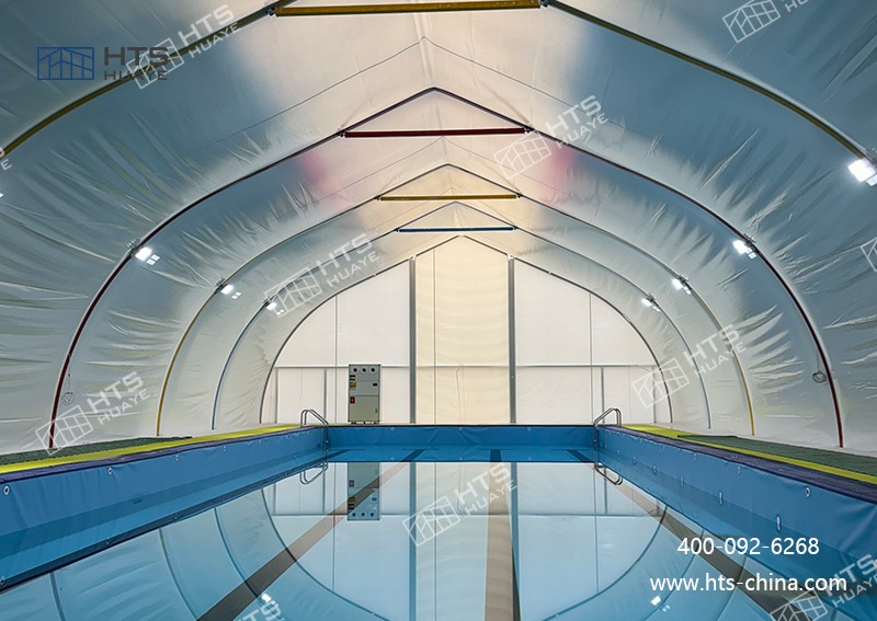 華燁建筑科技:為高校打造專屬桃子型游泳池篷房 華燁建筑科技:為高校打造專屬桃子型游泳池篷房